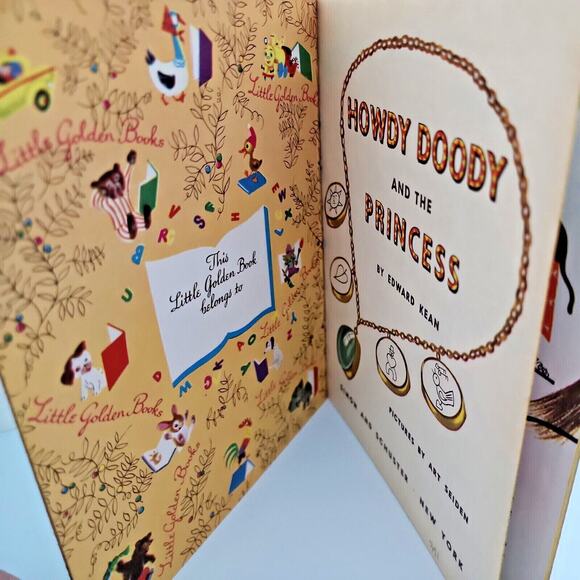 Vintage 1952 Howdy Doody and the Princess Little Golden Book 1st Edition 50s U7 - Picture 6 of 9